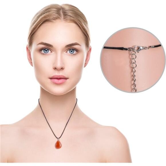 20 Pieces Stone Pendants Water Drop Shape Beads Crystal Quartz Stone Charm - Picture 5 of 8